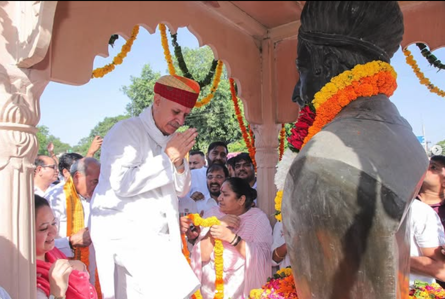 Rao Narbir Singh inaugurating project